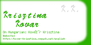 krisztina kovar business card